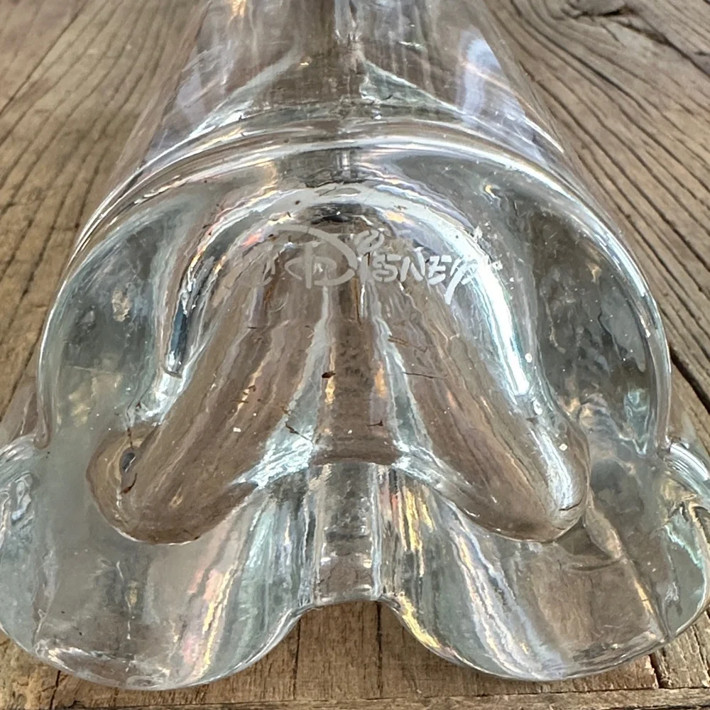 Vintage Disney Mickey Mouse silloutte 12” Crystal Glass Vase